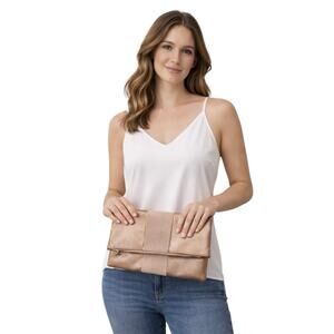 Nordstrom B.P. Rose Gold Clutch Purse